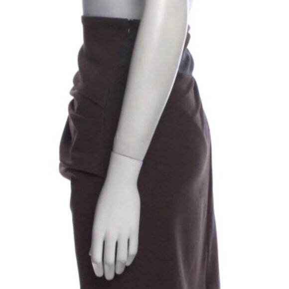Brunello Cucinelli Brown Ruched Cotton Knee-Length Skirt Size: 6 (Orig. $1295) - Picture 2 of 8